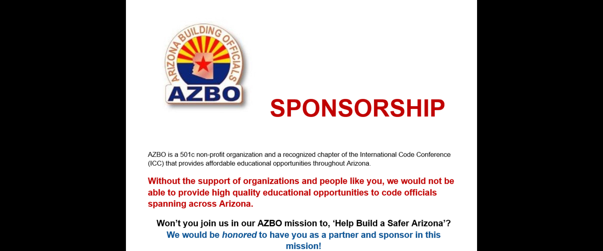 AZBO 2025 SPONSORSHIP